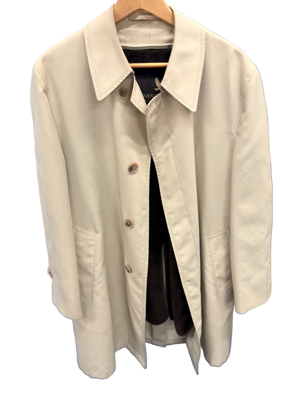 VTG 70s Gleneagles The Activist Trench Coat 40R Faux Fur Liner Made in USA